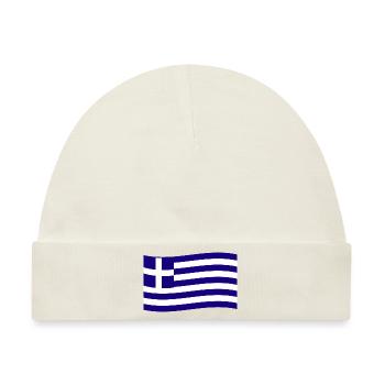 Griechenland Flagge Greece Fahne Hellas Hellenisch - Baby Premium Organic Mütze - Naturweiß - Vorne
