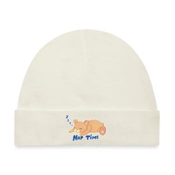 Bär - Nap Time - Baby Premium Organic Mütze - Naturweiß - Vorne