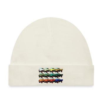 Farbpalette Unimog - Oldtimer - Regenbogen anders - Baby Premium Organic Mütze - Naturweiß - Vorne