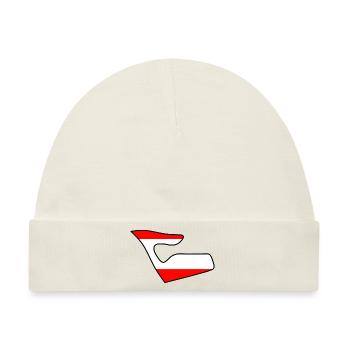 Rennstrecke in Österreich mit der Flagge - Baby Premium Organic Mütze - Naturweiß - Vorne