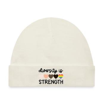 diversity is strength - Baby Premium Organic Mütze - Naturweiß - Vorne