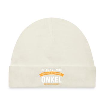 Bald Onkel Neuer Onkel Lustiges Geschenk - Baby Premium Organic Mütze - Naturweiß - Vorne