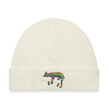 Regenbogen Leopard - Baby Premium Organic Mütze - Naturweiß - Vorne