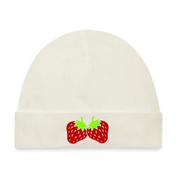 Erdbeeren - Baby Premium Organic Mütze - Naturweiß - Vorne