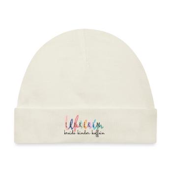Lustiges Lehrerin Kreide Kinder Koffein Geschenk - Baby Premium Organic Mütze - Naturweiß - Vorne