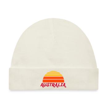 Australia (geteilte Halbsonne) - Baby Premium Organic Mütze - Naturweiß - Vorne
