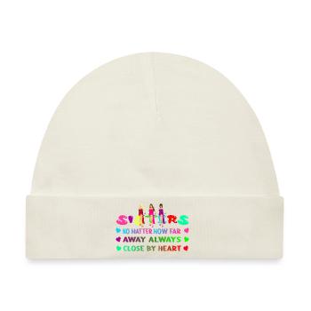 Schwestern T-shirt Partnerlook Geschenk Englisch - Baby Premium Organic Mütze - Naturweiß - Vorne