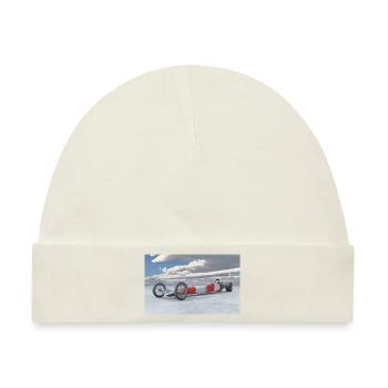 Dragster Fahrzeug - Baby Premium Organic Mütze - Naturweiß - Vorne