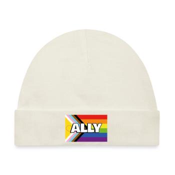 Pride Ally Inclusive Pride Fortschrittsflagge - Baby Premium Organic Mütze - Naturweiß - Vorne
