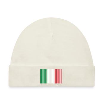 Italien Scan Nationalfahne Italy Barcode - Baby Premium Organic Mütze - Naturweiß - Vorne