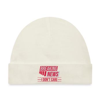 Breaking news don't care - Baby Premium Organic Mütze - Naturweiß - Vorne