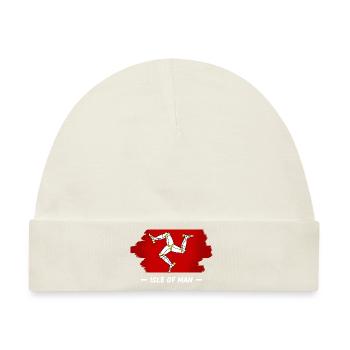 Isle of Man Flagge Triskele Flag of Isle of Man - Baby Premium Organic Mütze - Naturweiß - Vorne