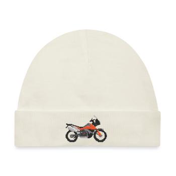 Retro Pixel Enduro, Adventure Motorrad - Baby Premium Organic Mütze - Naturweiß - Vorne