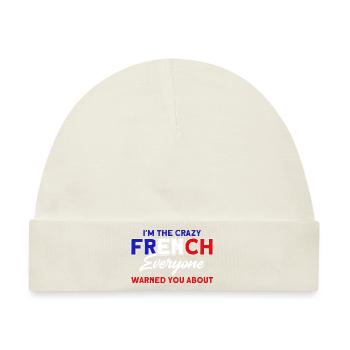 Französische Flagge Französische Wurzeln Geschenk - Baby Premium Organic Mütze - Naturweiß - Vorne