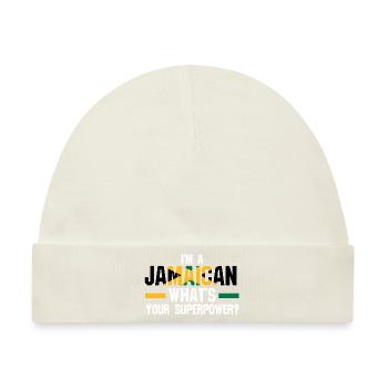 Jamaika Jamaikanische Flagge Jamaikanisches Gesche - Baby Premium Organic Mütze - Naturweiß - Vorne
