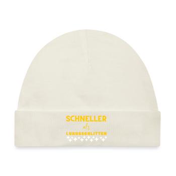 schneller als Luxusschlitten - Baby Premium Organic Mütze - Naturweiß - Vorne