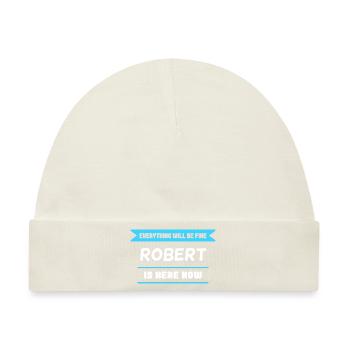 Robert Namenszusatz für stolze Roberts - Baby Premium Organic Mütze - Naturweiß - Vorne