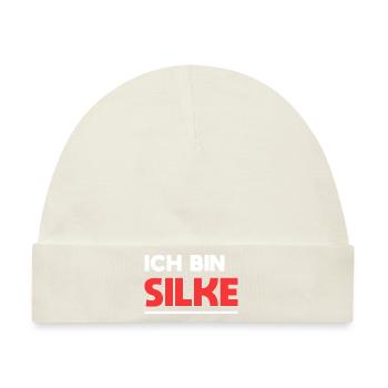 Silke Name Spruch für stolze Silkes - Baby Premium Organic Mütze - Naturweiß - Vorne