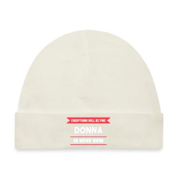 Donna Name Spruch für stolze Donnas - Baby Premium Organic Mütze - Naturweiß - Vorne