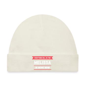 Melissa Name Saying für stolze Melissas - Baby Premium Organic Mütze - Naturweiß - Vorne