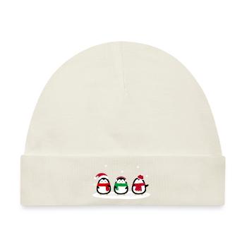 Pinguine zu Weihnachten - Baby Premium Organic Mütze - Naturweiß - Vorne