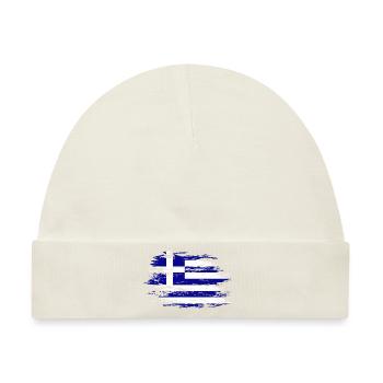 Griechenland Flagge used - Baby Premium Organic Mütze - Naturweiß - Vorne