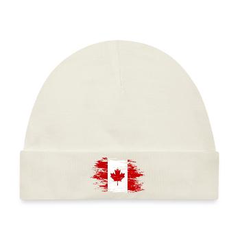 Kanada Flagge used - Baby Premium Organic Mütze - Naturweiß - Vorne