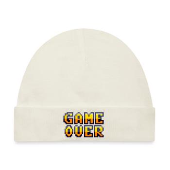 Game Over Retrogaming Vintage-Pixel - Baby Premium Organic Mütze - Naturweiß - Vorne