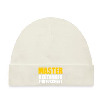 Master Prüfung Masterabschluss Geschenk - Baby Premium Organic Mütze - Naturweiß - Vorne