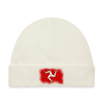 Isle of Man Flagge Triskele Flag of Isle of Man - Baby Premium Organic Mütze - Naturweiß - Vorne