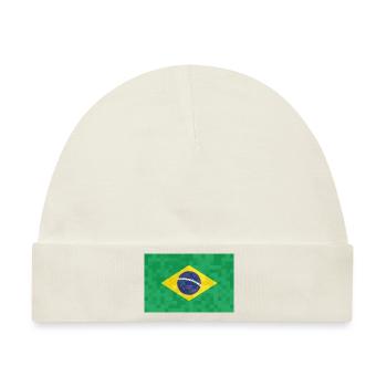 Brasilien Flagge Brasilianische Fahne Südamerika - Baby Premium Organic Mütze - Naturweiß - Vorne