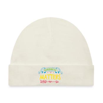 FREUNDLICHKEIT ZÄHLT - Baby Premium Organic Mütze - Naturweiß - Vorne