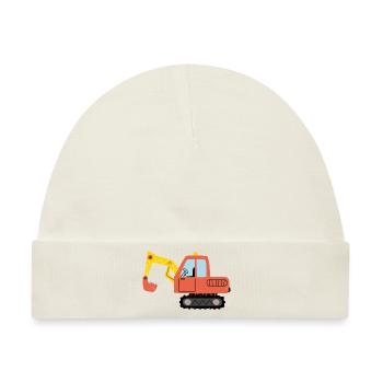 Baumaschinen Bagger Bagger Baustelle - Baby Premium Organic Mütze - Naturweiß - Vorne