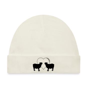 sheep love - Baby Premium Organic Mütze - Naturweiß - Vorne
