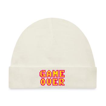 Game Over Retrogaming Vintage Pixel - Baby Premium Organic Mütze - Naturweiß - Vorne