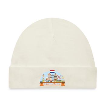 Niederlande Reise-Flat-Komposition - Baby Premium Organic Mütze - Naturweiß - Vorne