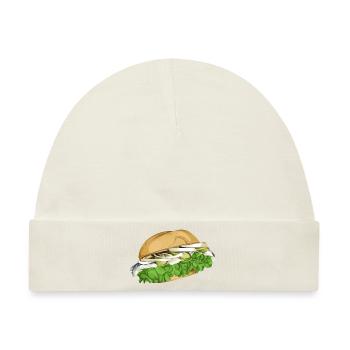 Lecker Fischbrötchen - Bismarck Hering Brötchen - Baby Premium Organic Mütze - Naturweiß - Vorne