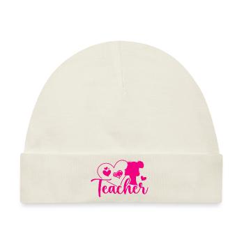 Lehrer Retro Niedliches Lehrerdesign - Baby Premium Organic Mütze - Naturweiß - Vorne