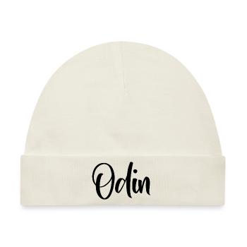 Name - Odin - Baby Premium Organic Mütze - Naturweiß - Vorne