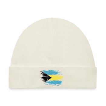 Bahamas Flagge used - Baby Premium Organic Mütze - Naturweiß - Vorne