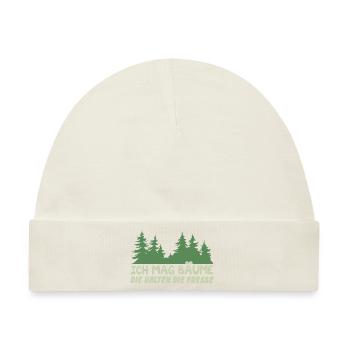 Ich Mag Bäume Die Halten Die Fresse - Baby Premium Organic Mütze - Naturweiß - Vorne