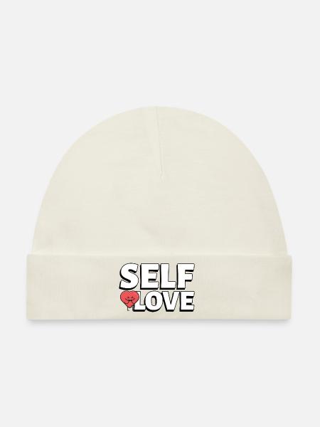 SELF LOVE - Baby Premium Organic Mütze - Naturweiß