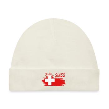 Swiss Schweiz - Baby Premium Organic Mütze - Naturweiß - Vorne