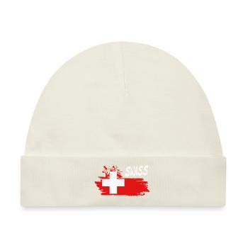 Swiss Schweiz - Baby Premium Organic Mütze - Naturweiß - Vorne