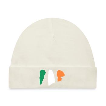 Irland Flagge - Pinsel Streifen - Baby Premium Organic Mütze - Naturweiß - Vorne