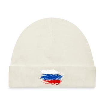 Russland Flagge used - Baby Premium Organic Mütze - Naturweiß - Vorne