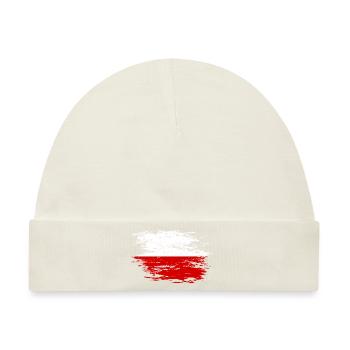 Polen Flagge used - Baby Premium Organic Mütze - Naturweiß - Vorne