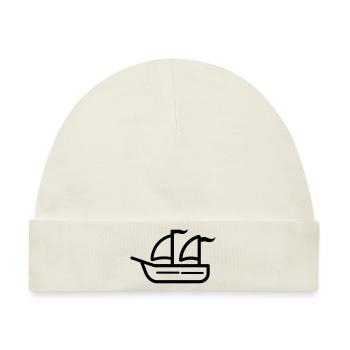 Piratenschiff - Baby Premium Organic Mütze - Naturweiß - Vorne