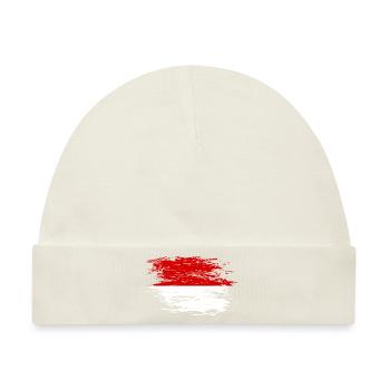 Indonesien Flagge used - Baby Premium Organic Mütze - Naturweiß - Vorne