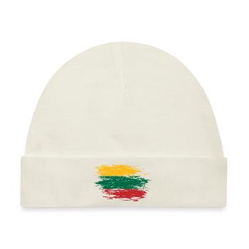 Litauen Flagge used - Baby Premium Organic Mütze - Naturweiß - Vorne